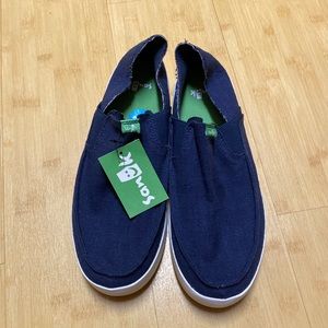 Sanuk Pick Pocket Slip On Navy Linen